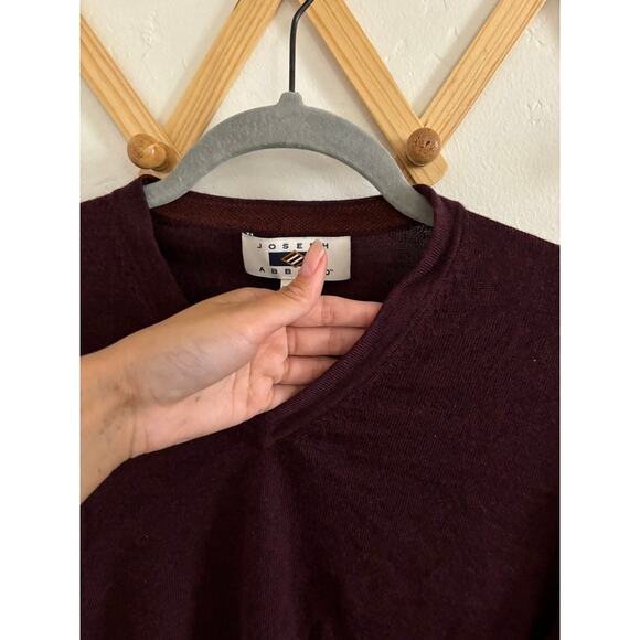 Joseph Abboud Sweater Men's Small 100% Merino Wool Modern Fit V Neck Maroon - Picture 5 of 8